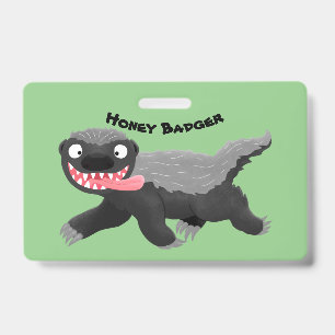 Badge Illustration de dessin animé drôle de blaireau à m