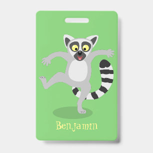 Badge Illustration de dessin animé d'un lémurien à annea