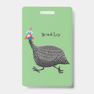 Badge Illustration de dessin animé d'un oiseau pintade a