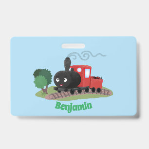 Badge Illustration de dessin animé d'une locomotive à va
