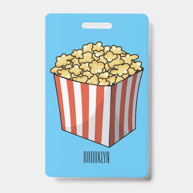 Badge Illustration de dessin animé Popcorn (Avant)