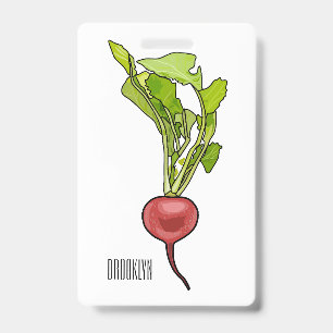Badge Illustration de dessin Radish
