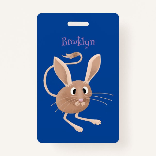 Badge Illustration de jerboa aux longues oreilles (Devant)