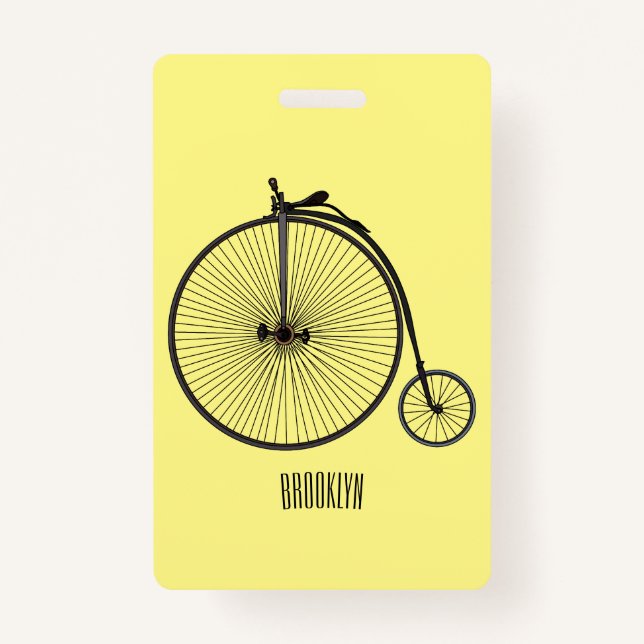 Badge Illustration de la bande dessinée de vélo à grande (Devant)
