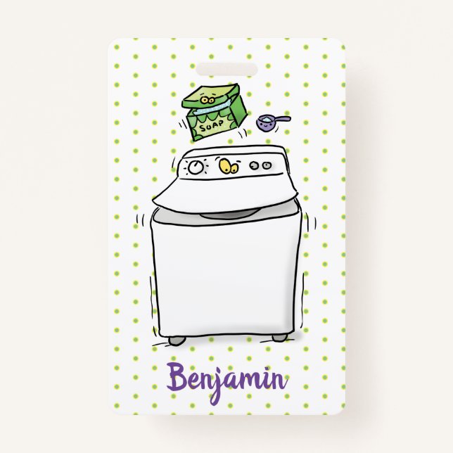 Badge Illustration de lave-linge mignonne (Devant)