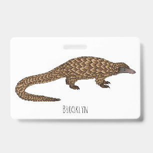 Badge Illustration de pangolin à queue longue