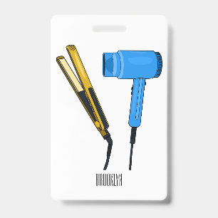 Badge Illustration de sèche-cheveux et de lisseur à chev