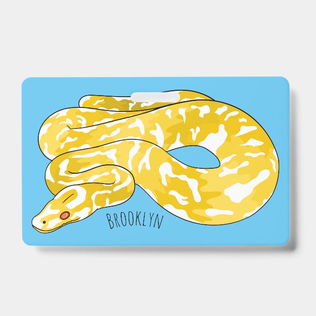 Badge illustration de serpent python birman de dessin an (Avant)