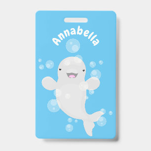 Badge Illustration de style cartoon de bulles de baleine