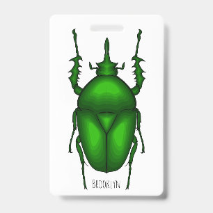 Badge illustration de style cartoon du scarabée Mecynorh