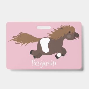 Badge Illustration de style cartoon d'un mignon poney Sh