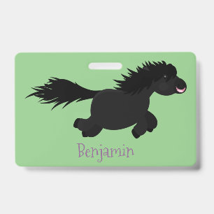 Badge Illustration de style cartoon d'un mignon poney Sh