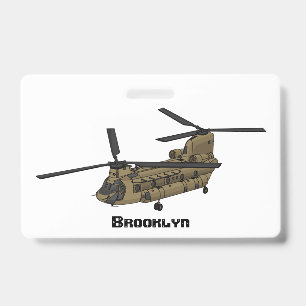 Badge illustration d'hélicoptère militaire Chinook