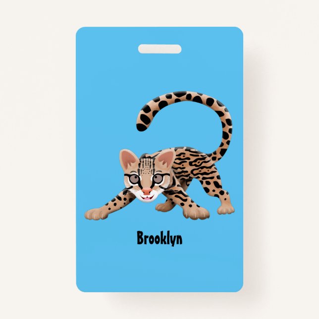 Badge Illustration d'ocelot mignon (Devant)