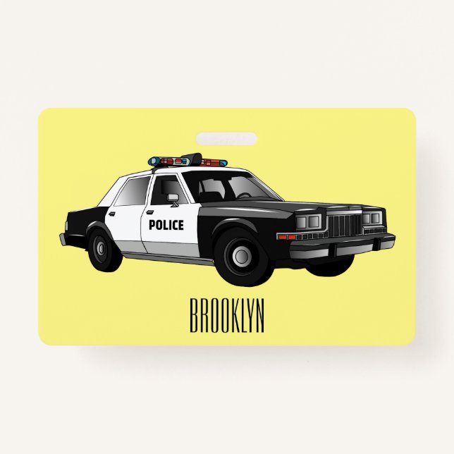 Badge Illustration d'une voiture de police (Devant)