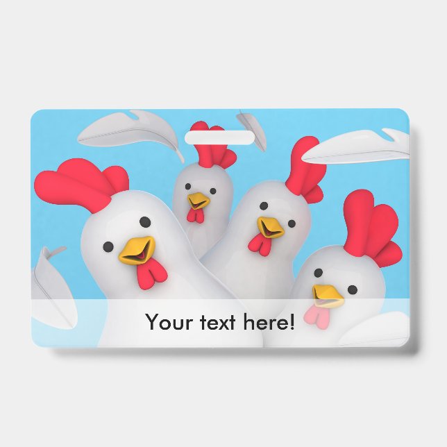 Badge Image de poule heureuse (Avant)