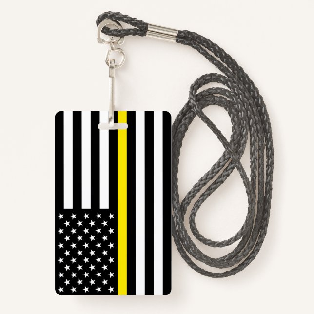Badge Indicateur Dispatchers de ligne jaune mince (Devant avec lanière)
