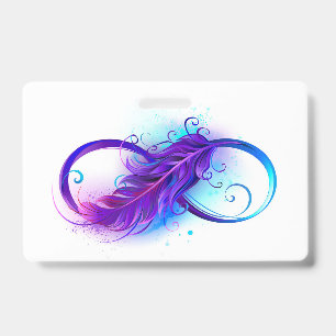 Badge Infini avec plume violette