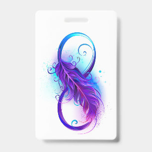 Badge Infini avec plume violette