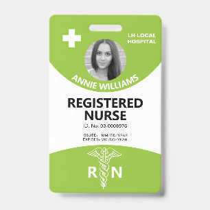 Badge Infirmière autorisée caduceus et logo lime photo i