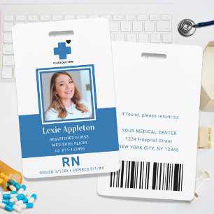 Badge Infirmière autorisée IA Employé de l'hôpital Sécur