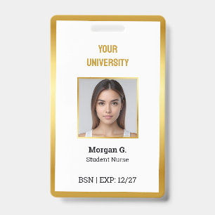 Badge Infirmière BSN Photo personnalisée
