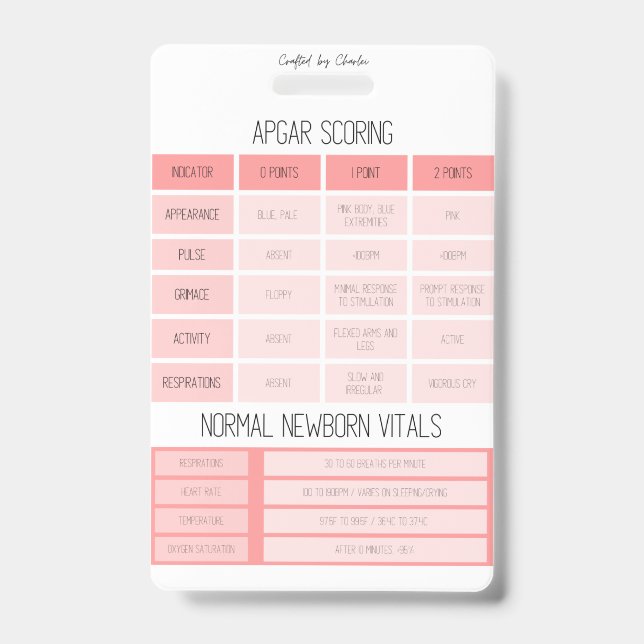 Badge Infirmière de référence APGAR et NRP (Face)