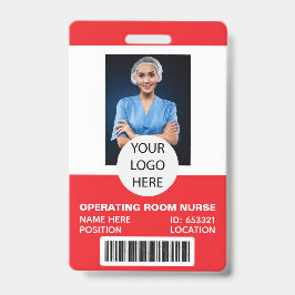 Badge Infirmière de salle d'opération médicale Photo ID
