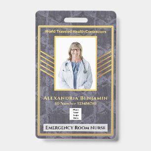 Badge Infirmière d'urgence médicale à l'hôpital Photo de