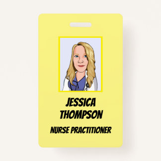 Badge Infirmière en télémédecine praticien Jaune