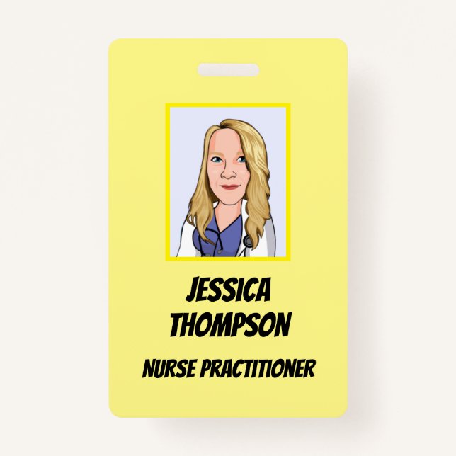 Badge Infirmière en télémédecine praticien Jaune (Devant)