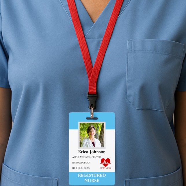 Badge infirmière hospitalière personnalisée Logo de l'em (Créateur téléchargé)