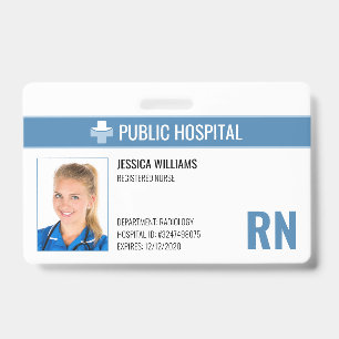 Badge Infirmière inscrite à l'hôpital RN Numéro d'employ