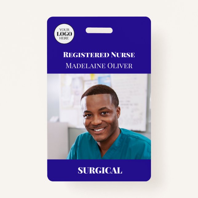 Badge Infirmière inscrite en chirurgie personnalisée - N (Devant)