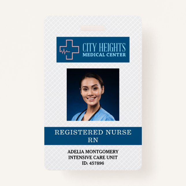 Badge Infirmière inscrite Nom de la RN Identifiant photo (Devant)