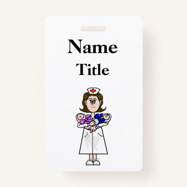 Badge Infirmière Maternité Avec Bébés Insigne Customisez (Devant)