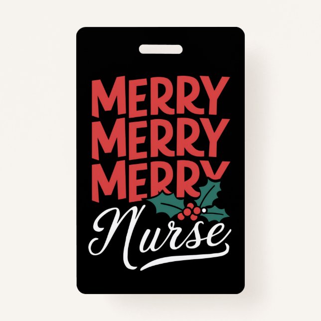 Badge Infirmière Noël Joyeux Infirmière Cadeaux de vacan (Devant)