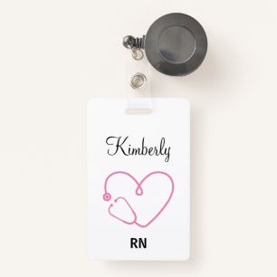 Badge Infirmière personnalisée Nom RN LPN Docteur Stetho