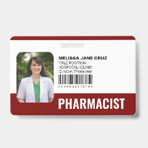 Badge Infirmière pharmacienne du personnel médical de l'