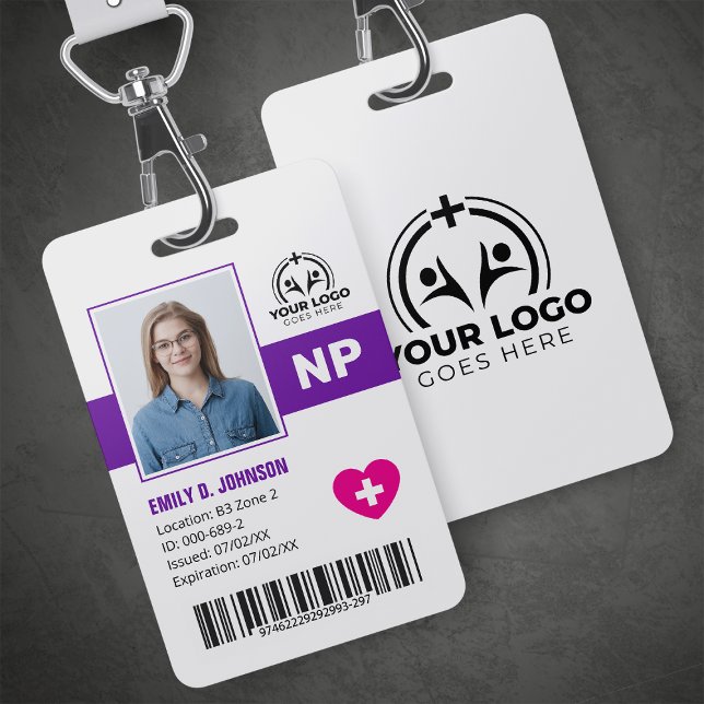 Badge Infirmière praticienne autorisée NP Photo & Code-b (Créateur téléchargé)