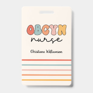 Badge Infirmière Rétro Personnalisée en Gynéco-Obstétriq