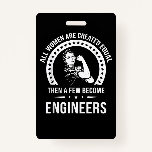 Badge Ingénieur Drôle Pour Toutes Les Femmes Sont Créées (Devant)