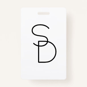 Badge Initiales de chevauchement à l'aspect moderne