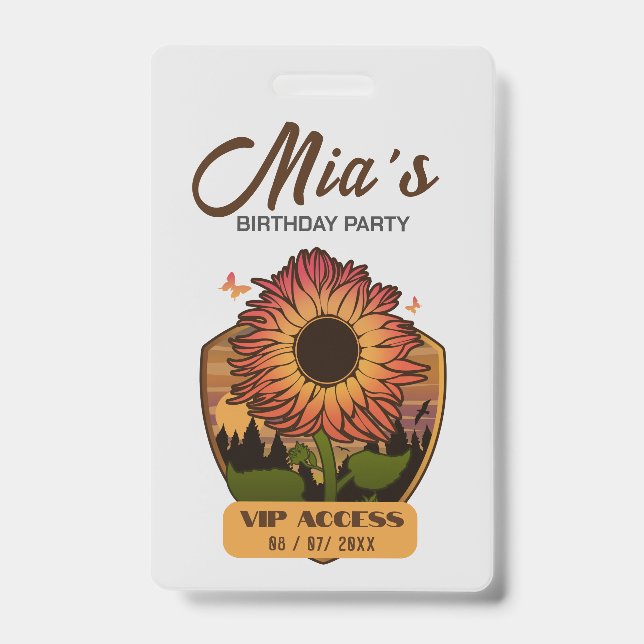 Badge Insigne d'accès VIP pour la fête d'anniversaire (Front)