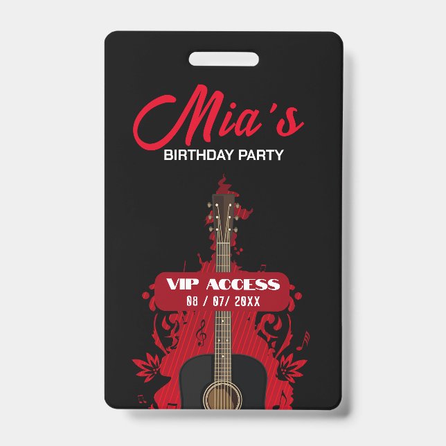 Badge Insigne d'accès VIP pour la fête d'anniversaire (Front)
