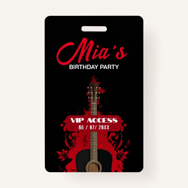 Badge Insigne d'accès VIP pour la fête d'anniversaire (Devant)