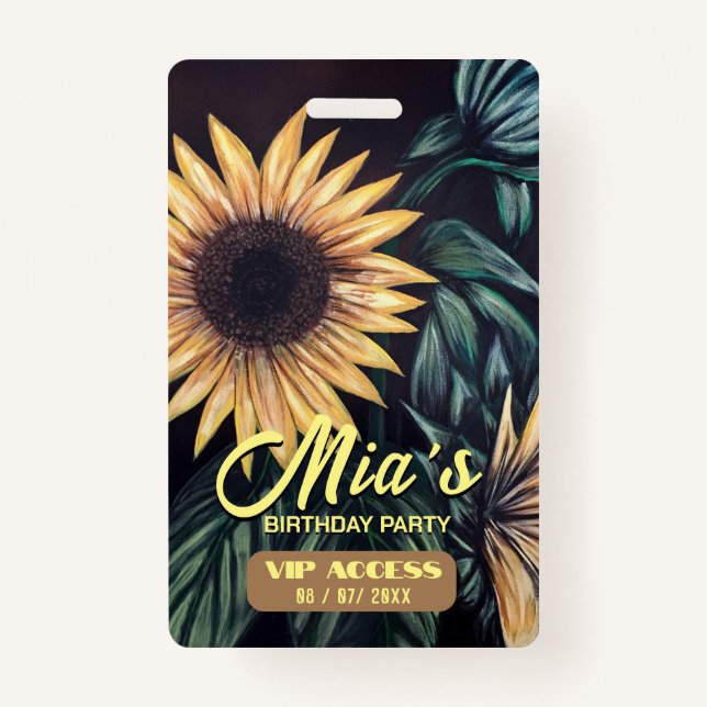 Badge Insigne d'accès VIP pour la fête d'anniversaire (Dos)