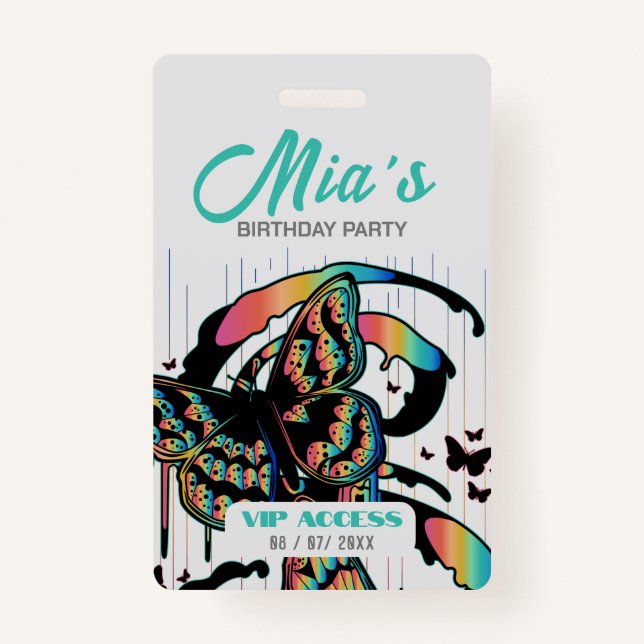 Badge Insigne d'accès VIP pour la fête d'anniversaire (Devant)