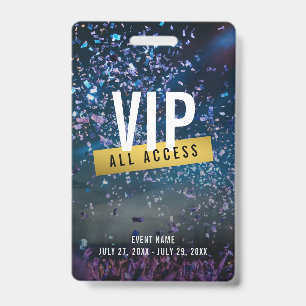 Badge Insigne de concert personnalisé VIP Gold All Acces
