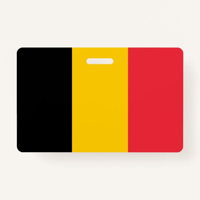 Badge Insigne de nom avec drapeau de Belgique (Devant)